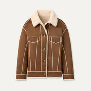 Femme Veste camionneur réversible Frankie - DARK CHESTNUT / CREAM