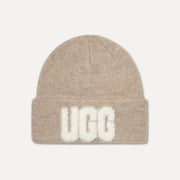 Femme Bonnet Fuzzy UGG à logo - CREAM