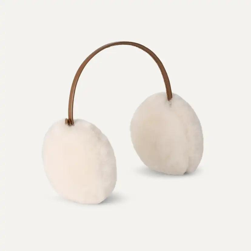 Femme Cache-oreilles Slim Band en peau de mouton - CHESTNUT