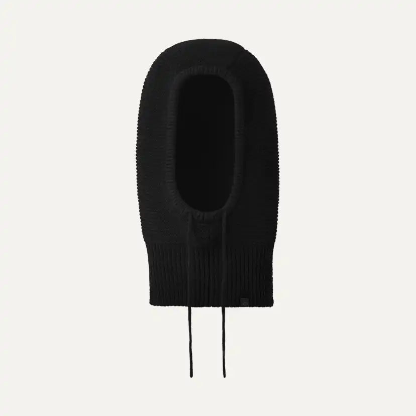 Femme Cagoule en maille à cordon - BLACK