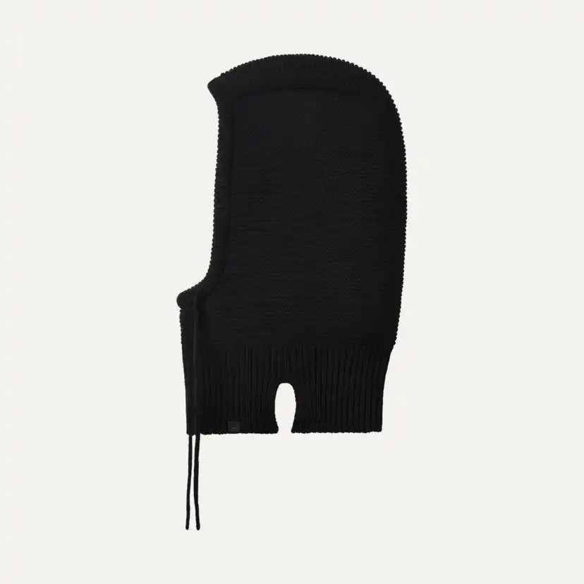 Femme Cagoule en maille à cordon - BLACK
