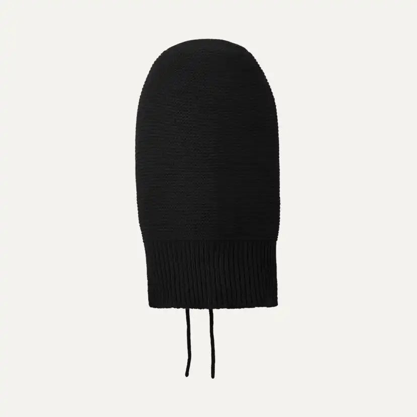 Femme Cagoule en maille à cordon - BLACK