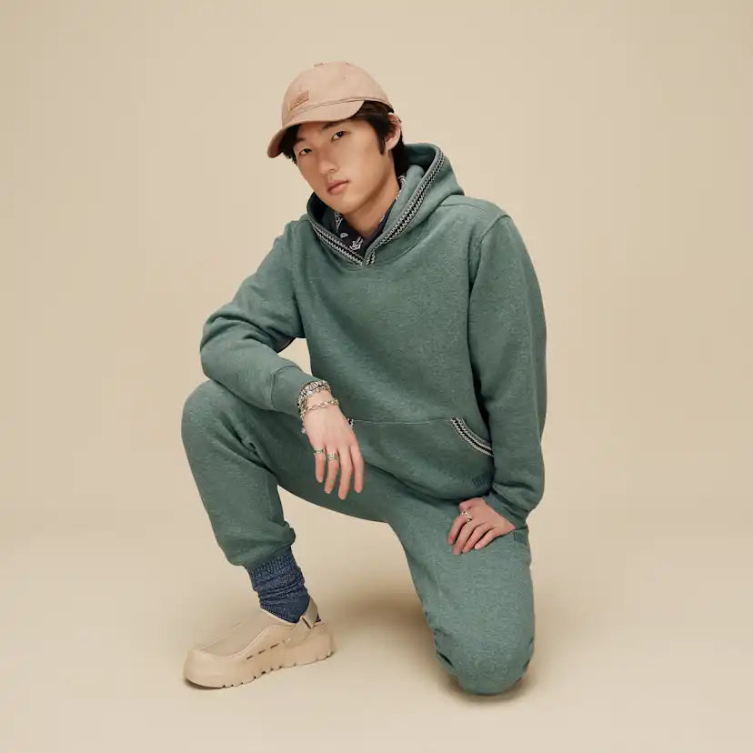 Homme Sweat à capuche Tasman - GREEN STONE HEATHER