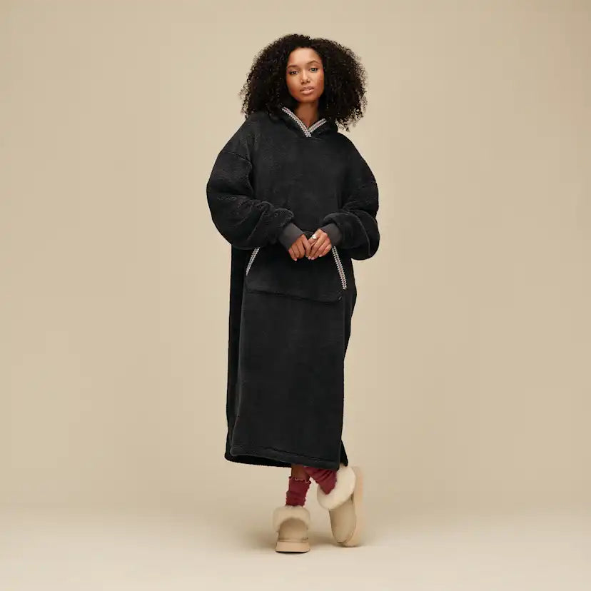 Unisexe Sweat à capuche oversize en UGGfluff - BLACK