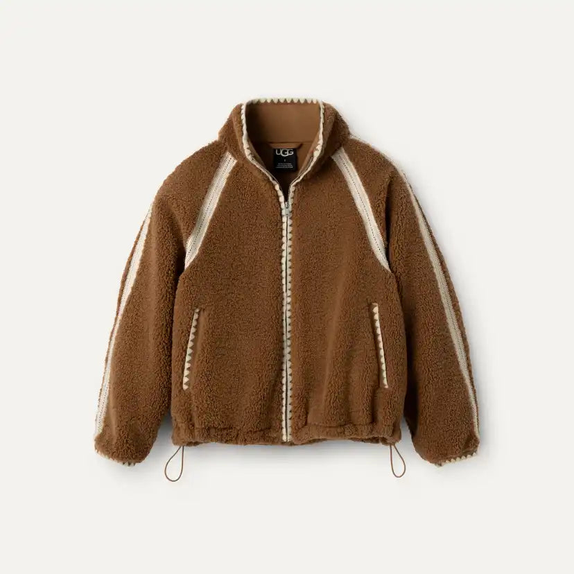Femme Veste Nikia Crochet en UGGfluff - CHESTNUT
