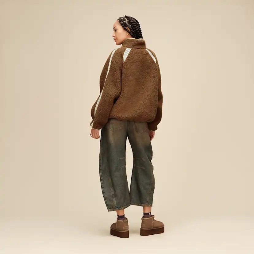 Femme Veste Nikia Crochet en UGGfluff - CHESTNUT