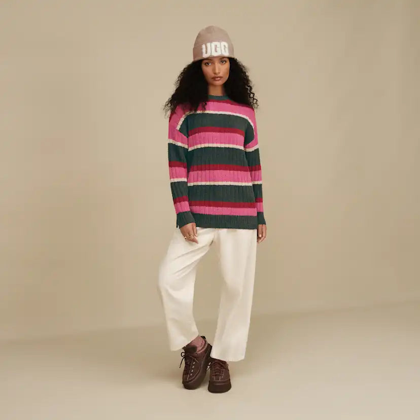 Femme Haut Riz Rib - ARUGULA STRIPE