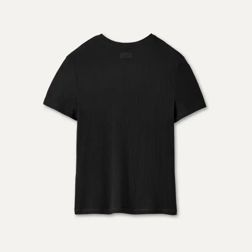 Femme T-shirt côtelé Miriam Baby - BLACK