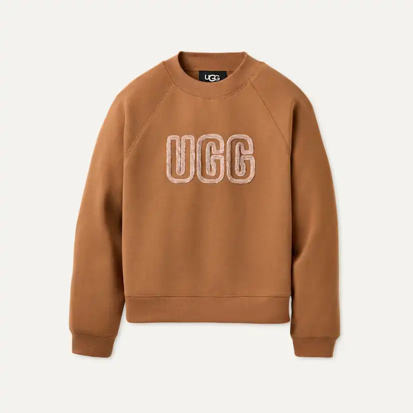 Femme UGG Logo pull à col rond - CHESTNUT