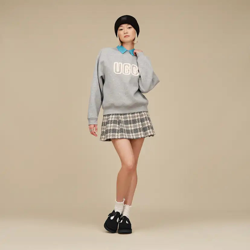 Femme UGG Logo pull à col rond - GREY HEATHER