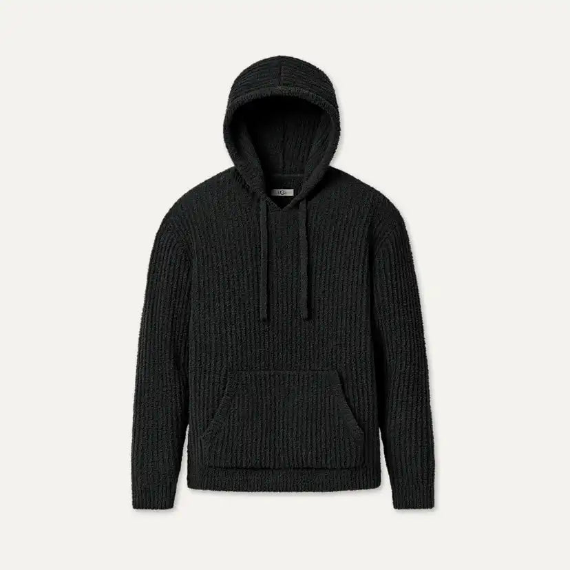 Homme Finnegan Hoodie Rib - BLACK