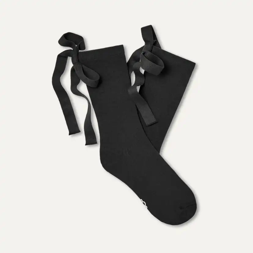 Femme Chaussette Serenella Novelty Bow - BLACK