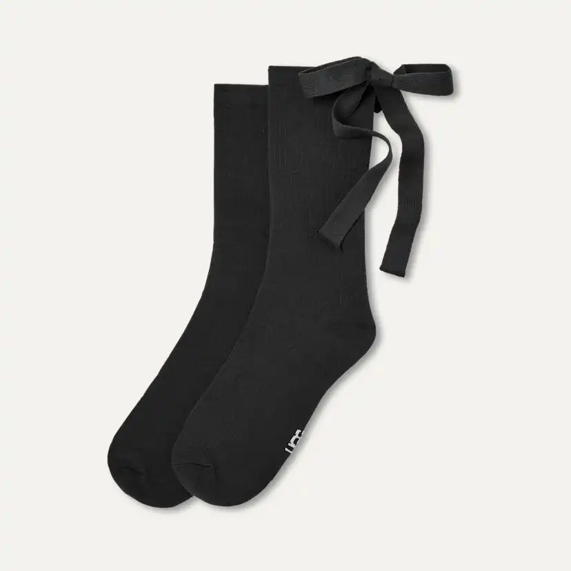 Femme Chaussette Serenella Novelty Bow - BLACK