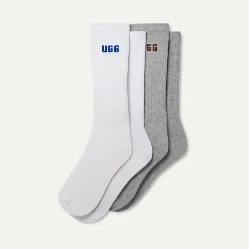 Homme Leander Logo Crew 2 Pack Sock