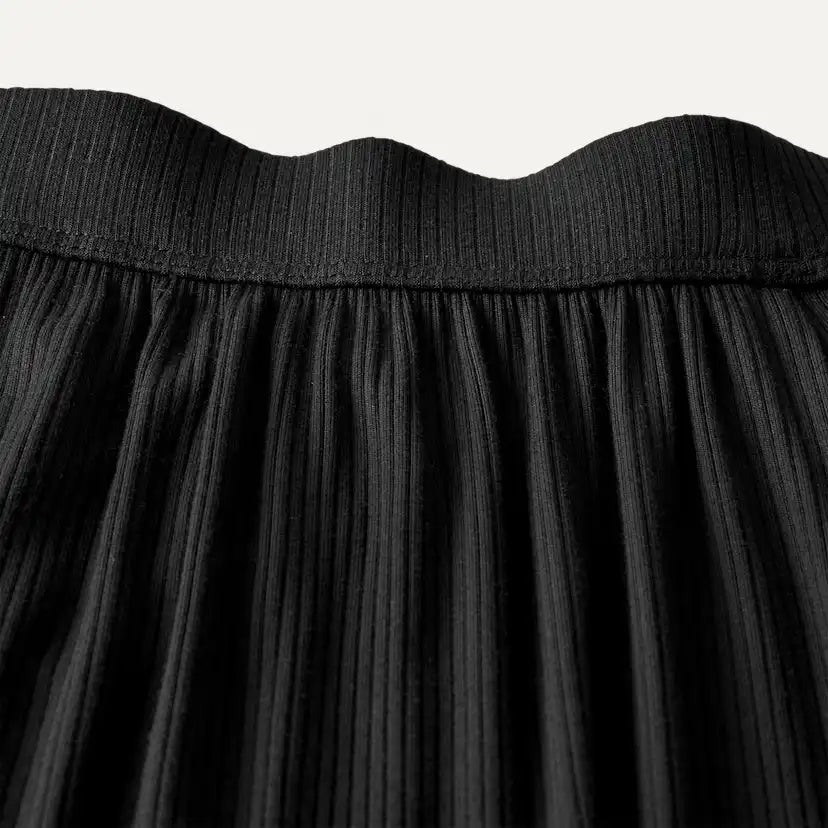 Femme Pantalon large Imogen côtelé - BLACK