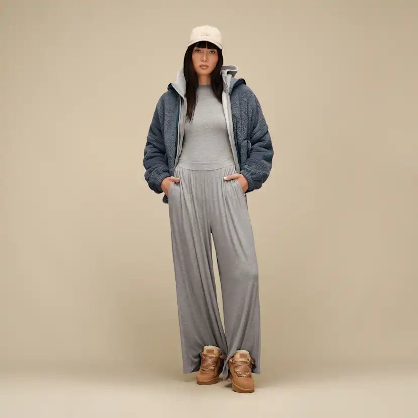 Femme Pantalon large Imogen côtelé - GREY HEATHER