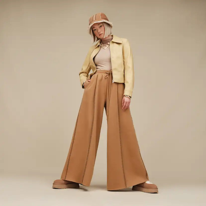 Femme Pantalon large Classic - CHESTNUT