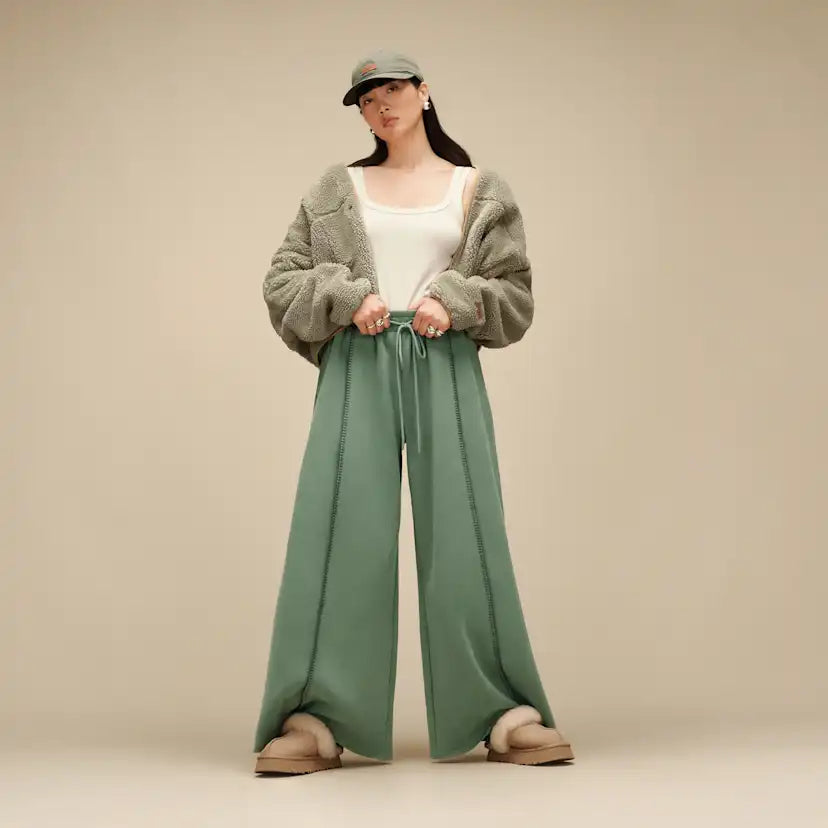 Femme Pantalon large Classic - GREEN STONE