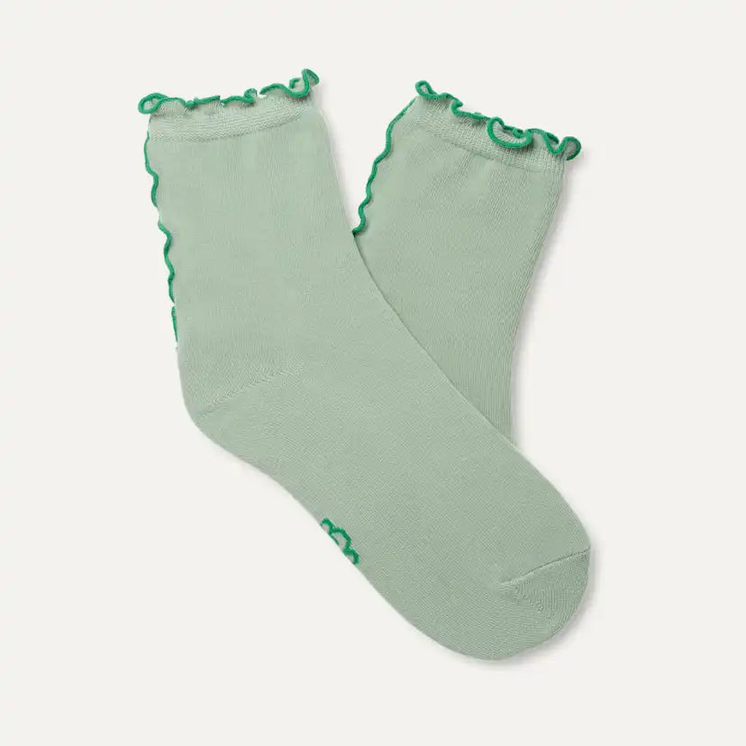 Femme Chaussette 3/4 à bordure festonnée Karsyn II