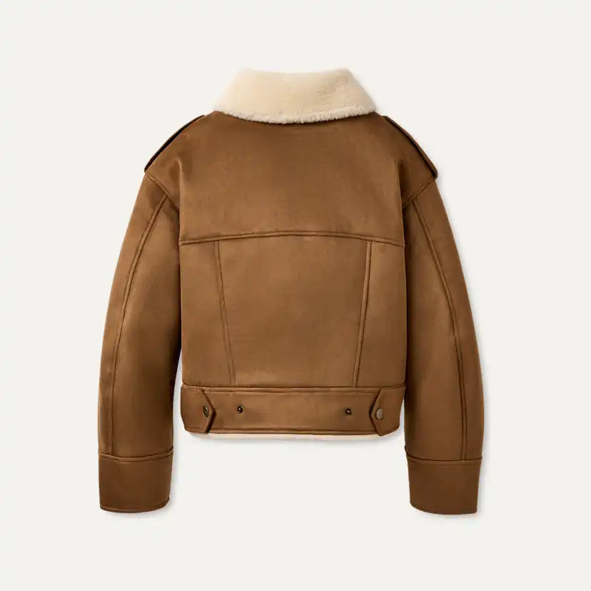 Femme Veste de moto Finnian LuxeFluff - CHE