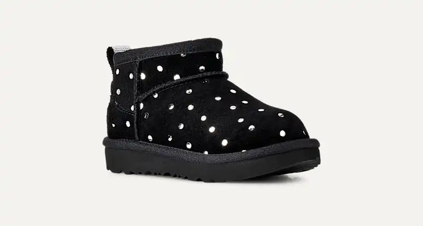 Tout Petit Classic Ultra Mini Shiny Dots Boot - BLACK
