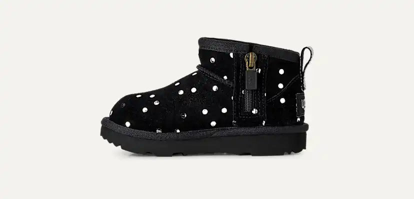 Tout Petit Classic Ultra Mini Shiny Dots Boot - BLACK