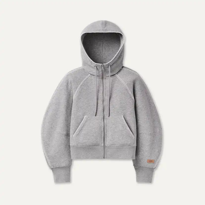 Femme Sweat à capuche à fermeture éclair intégrale Classic - GREY HEATHER