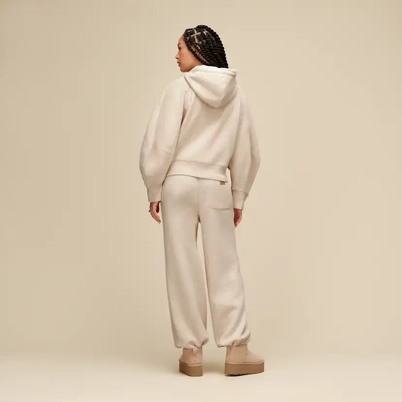 Femme Sweat à capuche à fermeture éclair intégrale Classic - SAND HEATHER