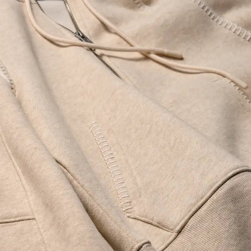 Femme Sweat à capuche à fermeture éclair intégrale Classic - SAND HEATHER