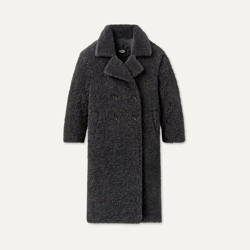 Femme Gertrude Long Teddy Coat II - INK