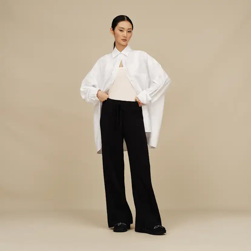 Femme Pantalon côtelé à coupe droite Couria - BLACK
