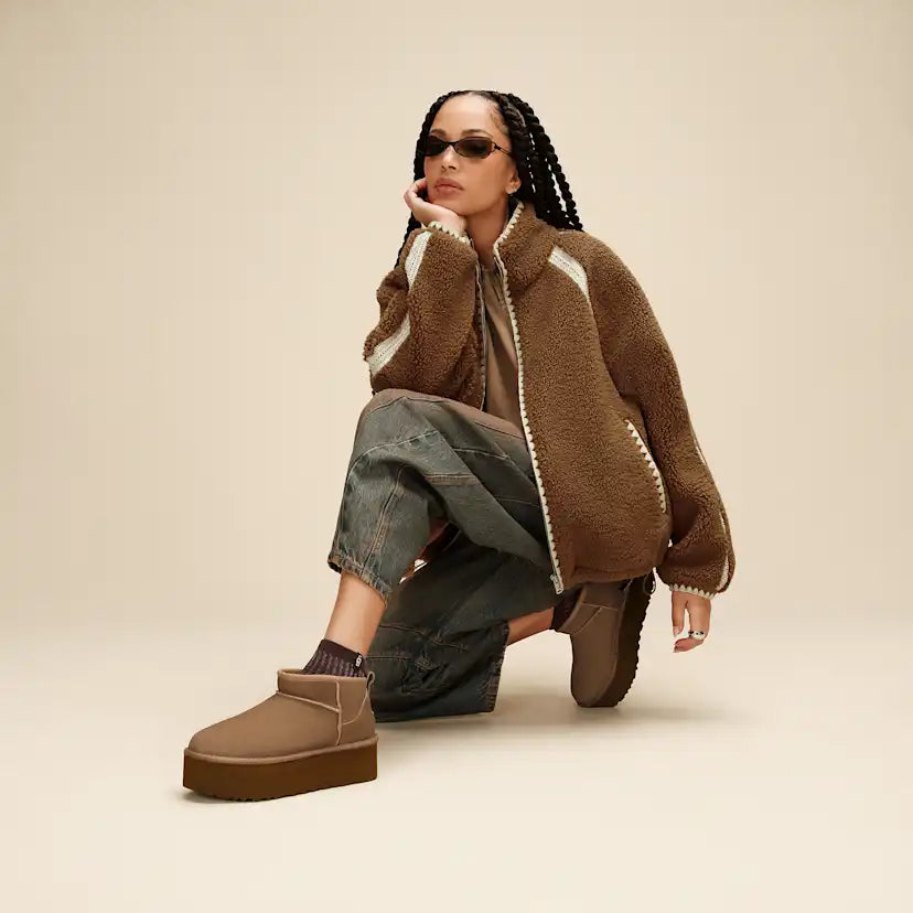 Femme Chaussette 3/4 Plora Shimmer - BURNT CEDAR
