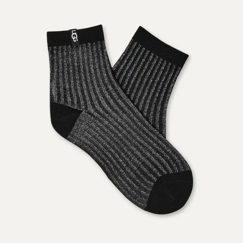 Femme Chaussette 3/4 Plora Shimmer - BLACK