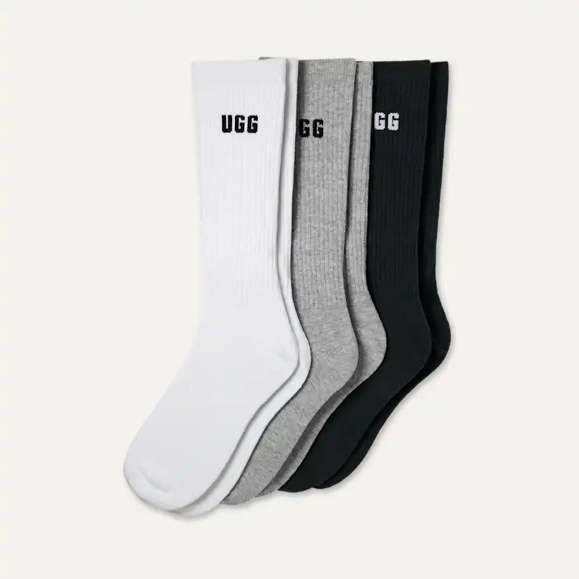 Homme Lot de trois paires de chaussettes mi-hautes Leander à logo - WGBC