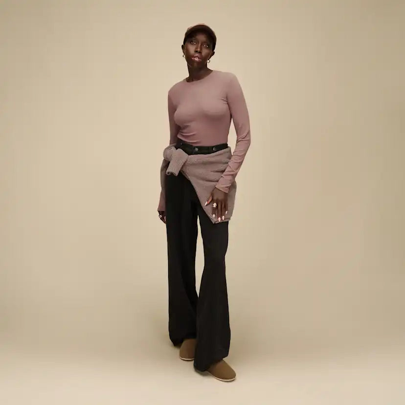 Femme Aidelene Long Sleeve Rib Tee - ALLSPICE
