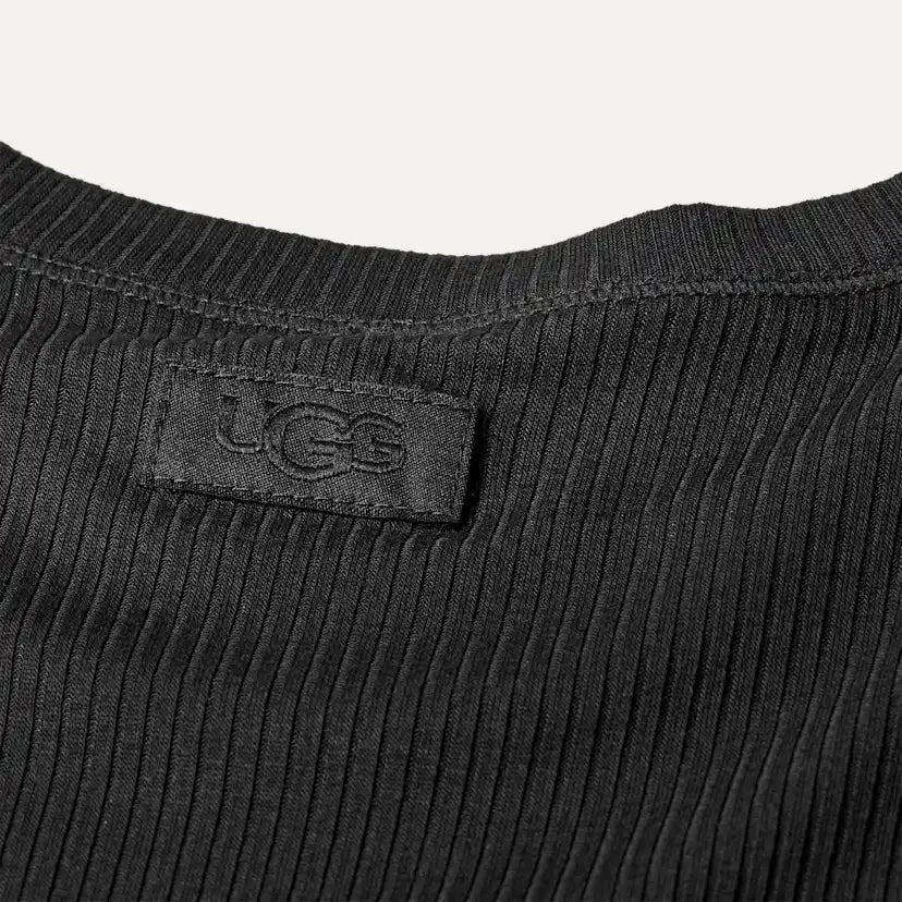 Femme Aidelene Long Sleeve Rib Tee - BLACK