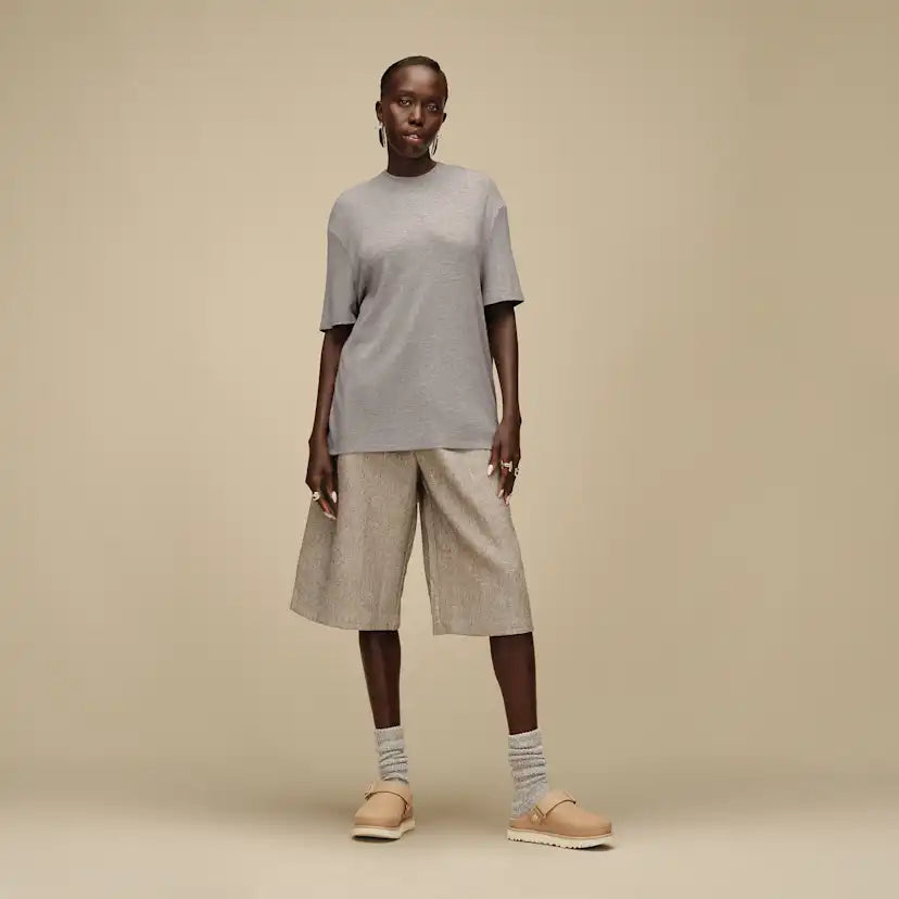 Femme Amarys Relaxed Rib Tee - GREY HEATHER